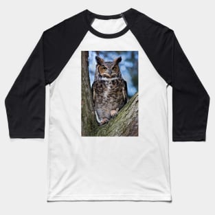 Great Horned Owl Baseball T-Shirt